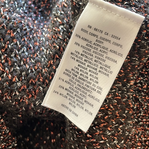 Anthropologie Seen Worn Kept Neassa Crewneck Metallic Mohair Brown Sweater S/M - Picture 9 of 9